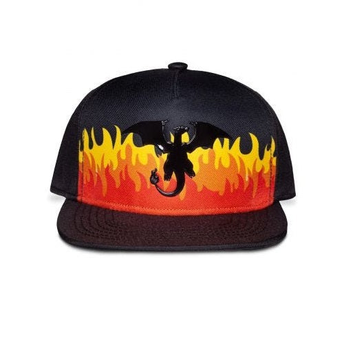 Casquette noire et flamme de feu Charizard